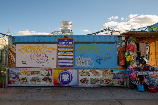 Desolate streets and shuttered storefronts in Coney Island, August 2020